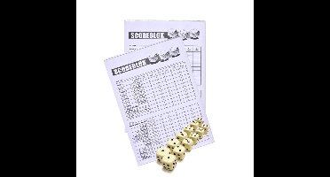 2x Scoreblok Yahtzee inclusief 12 dobbelstenen