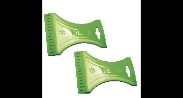 2x stuks ijskrabber/raamkrabber groen kunststof 10 x 13 cm