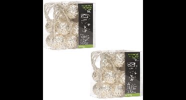 2x stuks kerstverlichting kerstballen slingers met LED licht 90 cm