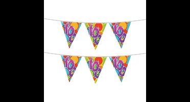 2x stuks leeftijd verjaardag thema vlaggetjes 100 jaar plastic 10 meter