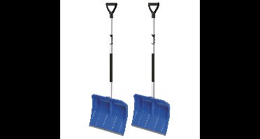 2x stuks sneeuwscheppen/sneeuwschuivers blauw telescopische steel 122 - 160 cm
