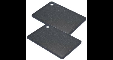 2x stuks snijplanken - zwart gemeleerd - kunststof - 33 x 23 cm