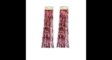 2x zakjes lametta golvend engelenhaar rood 50 x 500 cm