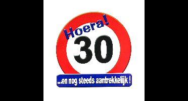 30 jaar verjaardag stopbord - Dia 50 cm - Leeftijd feestartikelen - verkeersbord - Karton