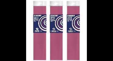 3x Crepe papier - cyclaam - 250 x 50 cm - knutselmateriaal