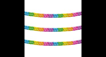 3x feestslinger - verjaardag versiering - papier - 600 cm - multi-color