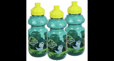 3x jurassic world dinosaurus bidon - pop-up drinkbeker - 350 ml - drinkfles voor school