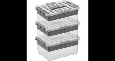 3x Opberg boxen/opbergdozen tray 15 liter40 x 30 x 18 cm
