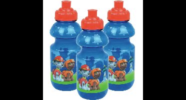 3x paw patrol bidon - 350 ml - kunststof - pop-up - drinkbeker - schoolbeker - beker