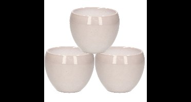 3x stuks bloempot grijs keramiek voor kamerplant H11.5 x D14 cm