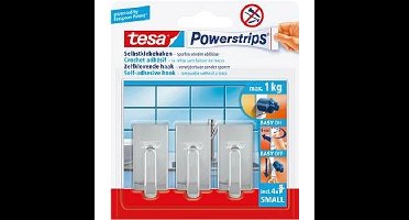 3x Tesa Powerstrips chroom haken small klusbenodigdheden