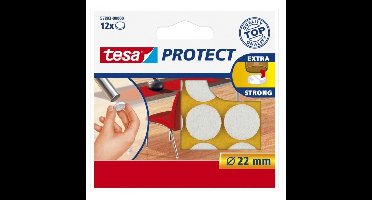 48x Tesa meubelvilt rond wit 2,2 cm