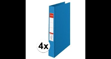 4x Ringband mappen/ordners 2 gaats A4 blauw