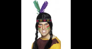 4x stuks indianen verkleed hoofdband met veren
