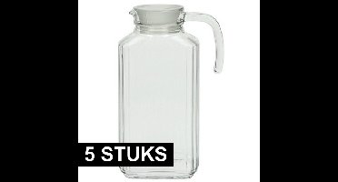 5x Glazen schenkkan met handvat 1,7 L