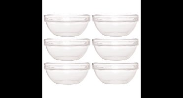 6x Glazen schaaltje/kommetje 10 cm