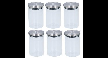 6x Glazen voorraadpot / snoeppot 800 ml