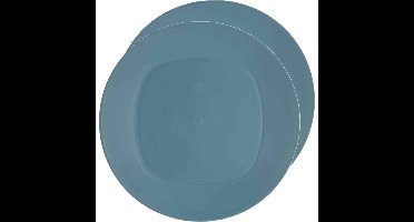 8x Stuks onbreekbare kunststof ontbijt/dinerbordjes - petrol - 20 cm