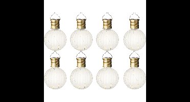 8x stuks solar led hanglamp - zonne-energie - kunststof - warm wit