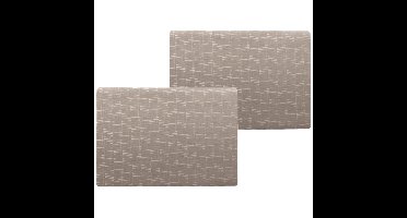 8x stuks tafel placemat jaspe - taupe kleur - 30 x 43 cm - stevige onderlegger - anti-slip