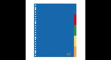 A4 tabbladen set - 5x stuks - gekleurd - 23 ringen - kunststof - ringmap tabs