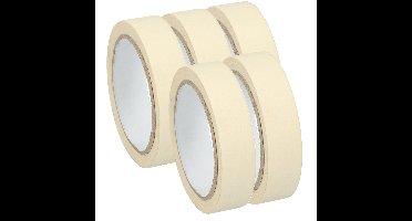 Afplaktape/schilderstape - 5x - wit - 25mm x 25m - voor binnen/buiten