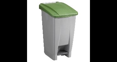 Afvalcontainer/rolemmer/pedaalemmer Basic - groen - 60 liter - 49 x 38 x 70 cm - huis/tuin afval