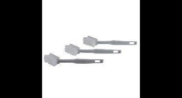Afwasborstels set van 3x stuks - kunststof - wit - ophang lus - Afwas borstel
