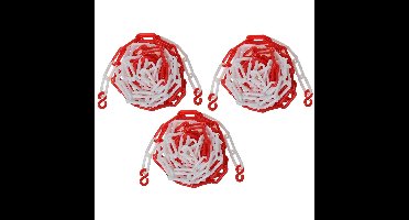 Afzetketting met haken - rood/wit - 15 meter - kunststof - markeerketting - afzetting
