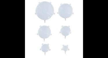 Alpina herbruikbare eco vershoud deksels - van rekbaar silicone - - 6x stuks in 6 formaten