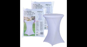 Alpina nette afdekhoes voor een statafel - 2x - wit - spandex elastiek - D90 x 115 cm