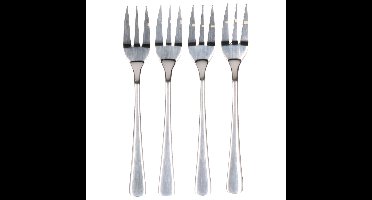 Alpina RVS taartvorkjes/gebakvorkjes - set van 20x - zilver - 15 cm - RVS