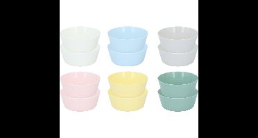 Alpina schaaltjes/kommetjes - 24x - gekleurd - kunststof - D11,8xH5 cm