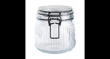 Alpina Voorraad/weck pot - transparant - geribbeld?glas - 12 x 11 cm - 0.5 L