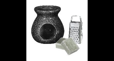 Amberblokjes/geurblokjes cadeauset - jasmijn geur - inclusief geurbrander en mini rasp