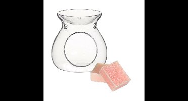 Amberblokjes/geurblokjes cadeauset - roos geur - inclusief geurbrander