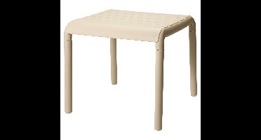 Ambiance tuin bijzettafeltje - beige - kunststof - 45 x 45 x 41 cm - koffietafel