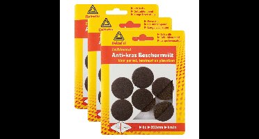 Anti-krasvilt - 18x - bruin - 33 mm - rond - zelfklevend - meubel beschermvilt