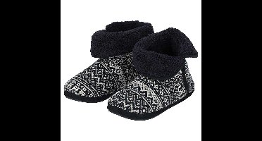 Apollo Hoge pantoffels/sloffen Folklore - gebreid - heren - navy