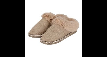 Apollo teddy sloffen - dames - beige - instappers - teddystof - pantoffels - laag