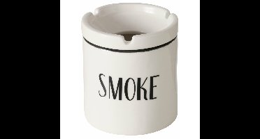 Asbak met afneembare bovenkant - Keramiek - D9 x H10 cm - wit - binnen/balkon/serre