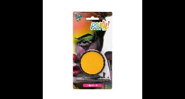 Atosa Aqua grimeer schmink met kwastje - geel - 12 gram - carnaval/verkleed thema
