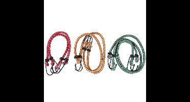 Bagagespinnen - 6x - groen/rood/geel - 30 / 45 / 60 cm -Bagagespin/snelbinder/spanelastiek