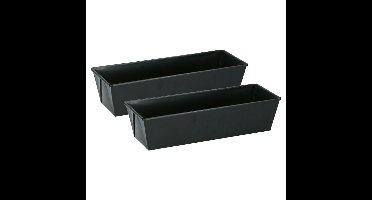 Bakvorm - 2x - metaal - anti-aanbak laag - zwart - 30 x 11 cm - taartvorm