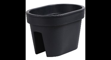 Balkon plantenpot/bloempot - antraciet - 40 x 27 x 25 cm - 12 liter - kunststof