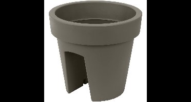 Balkon plantenpot/bloempot - taupe - 5 liter - kunststof - D25 x H23 cm