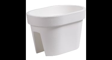 Balkon plantenpot/bloempot - wit - 40 x 27 x 25 cm - 12 liter - kunststof