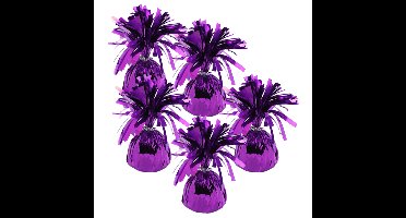 Ballon gewichtjes - 5x - paars - 170 gram - gewichtjes voor helium ballontrosjes