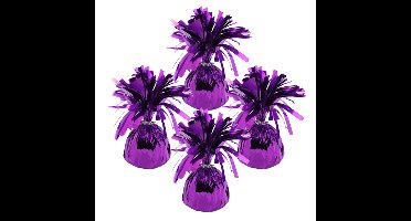 Ballon gewichtjes - 8x - paars - 170 gram - gewichtjes voor helium ballontrosjes