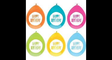 Ballonnen - Happy Birthday verjaardag feest - 6x stuks - 29 cm